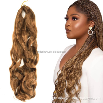 Hot sell  Synthetic shiny silk Wave straight Curls French Curly Crochet Braids Wavy braiidng hair